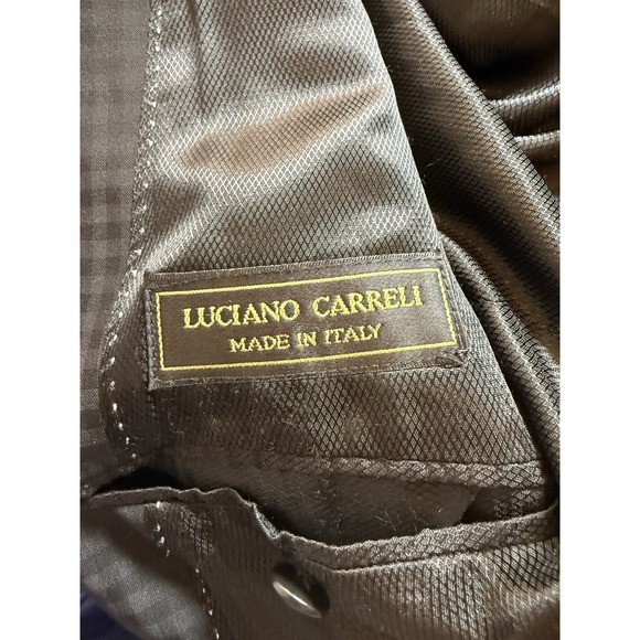 Luciano Carreli Italy Men 48R Checker Black Blazer 100% Wool Money Dressy Formal - Picture 4 of 6